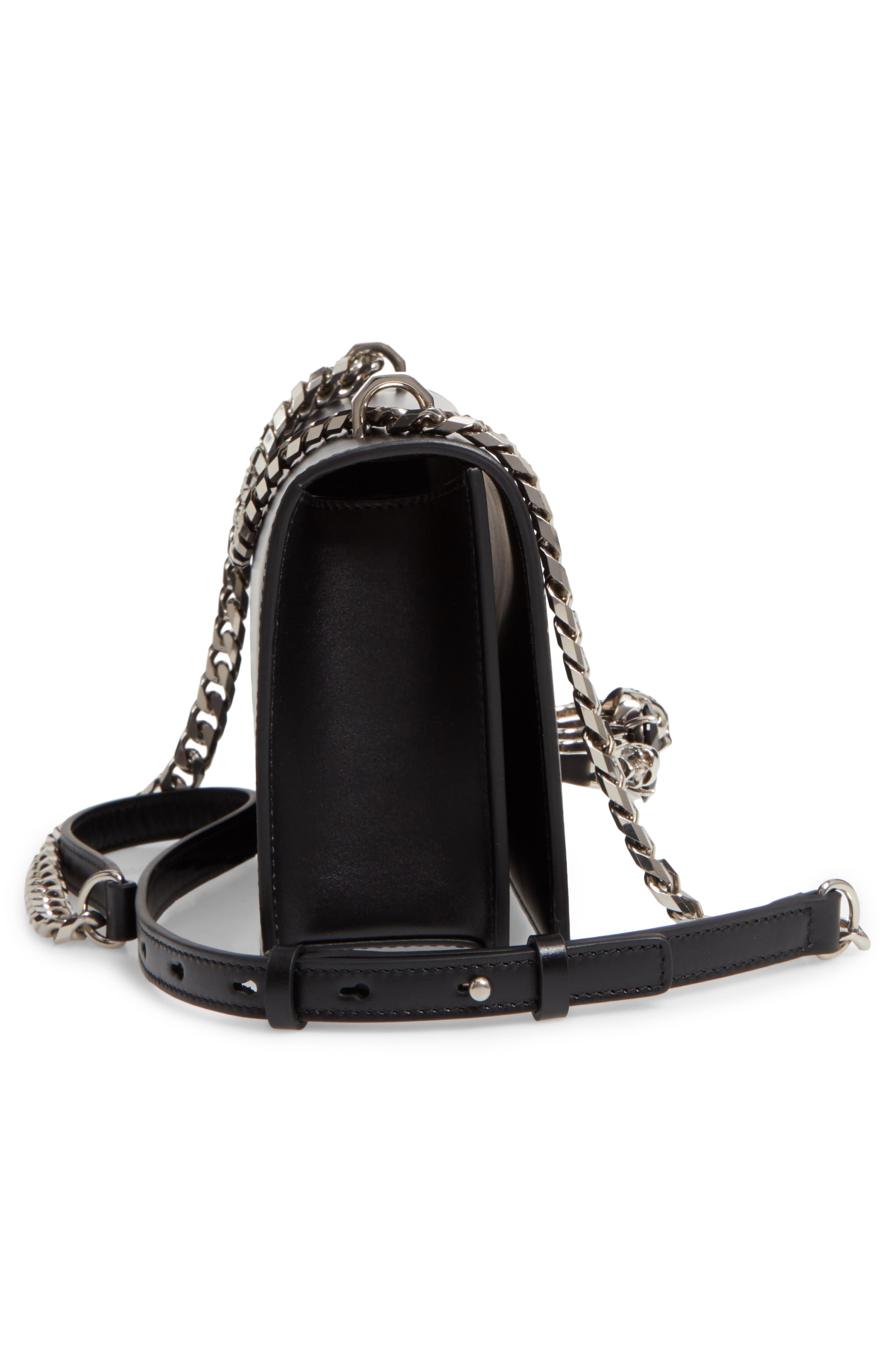 McQueen Alexander McQueen Leather Crossbody Knuckle Bag, Alternate, color, 