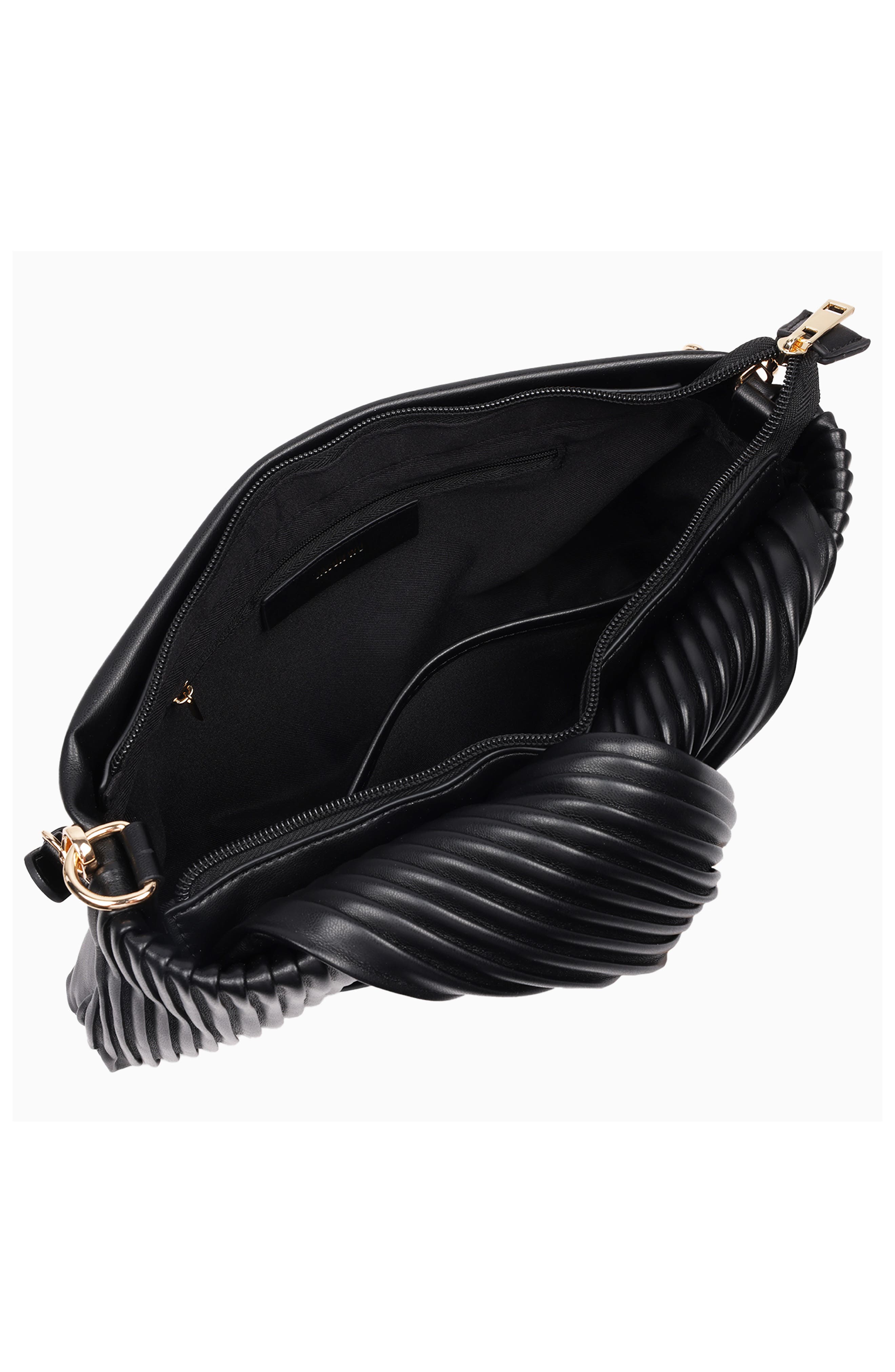 JASON WU Pleated Knot Clutch, Alternate, color, Black