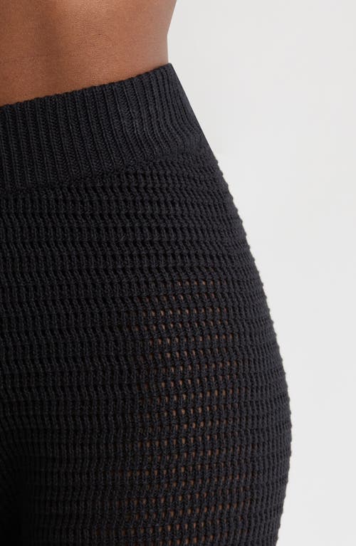 Elan Crochet Wide Leg Cover-up Pants In Black