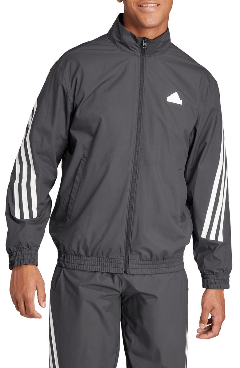 ADIDAS SPORTSWEAR Future Icons 3-Stripes WIND.RDY Recycled Polyester Ripstop Track Jacket, Main, color,