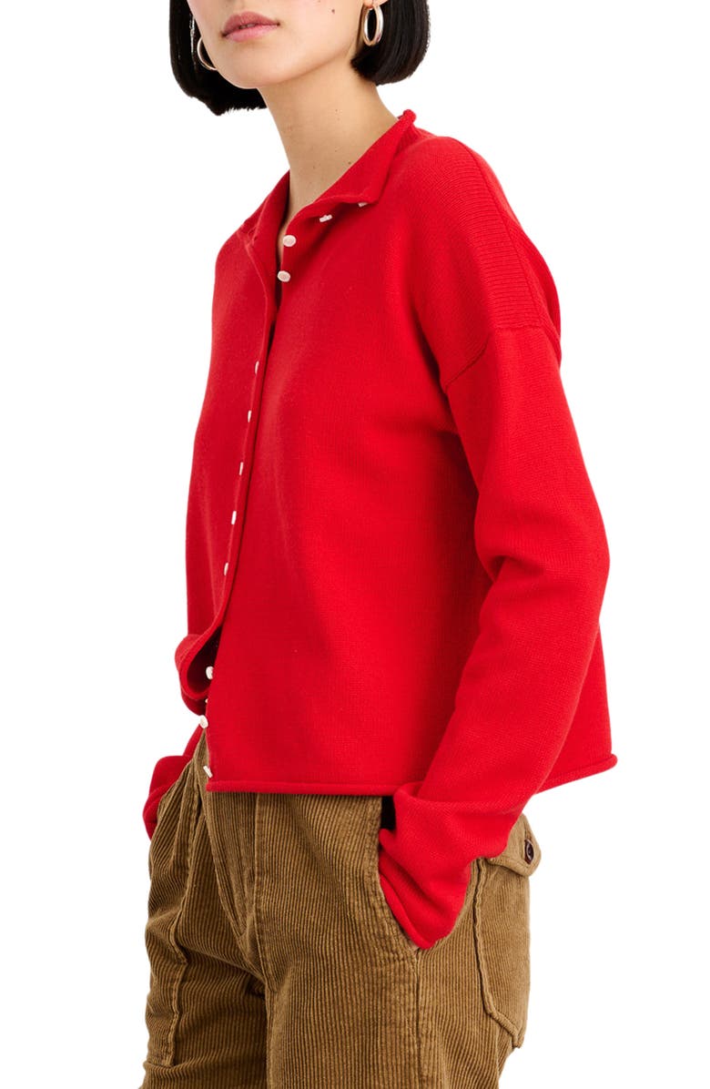 Alex Mill Taylor Cotton & Cashmere Cardigan, Alternate, color, Fire Red
