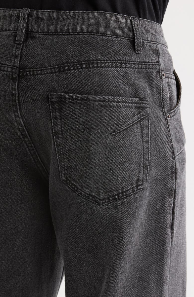HONOR THE GIFT Dart Five-Pocket Fray Hem Jeans, Alternate, color, Black