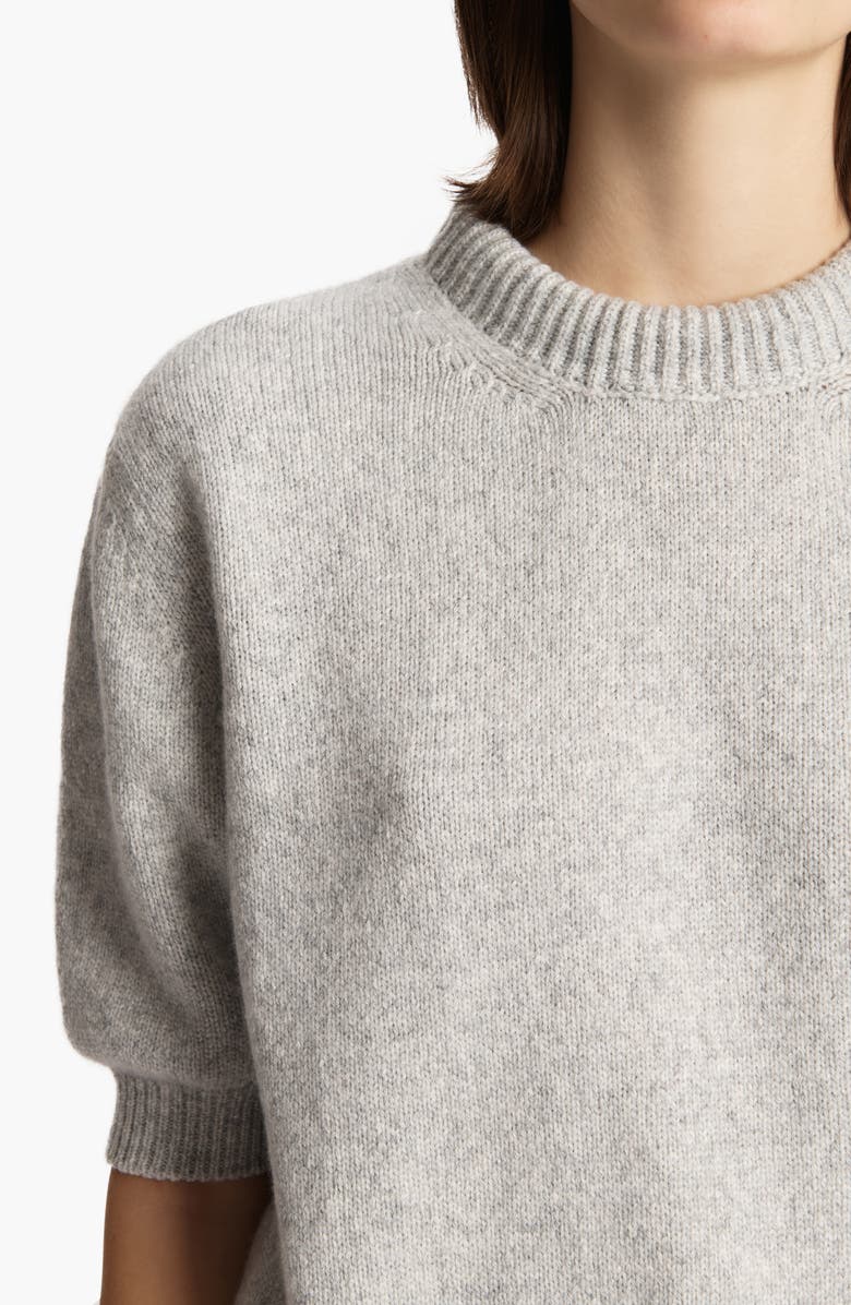 Khaite Davin Short Sleeve Cashmere Sweater, Alternate, color, Dove