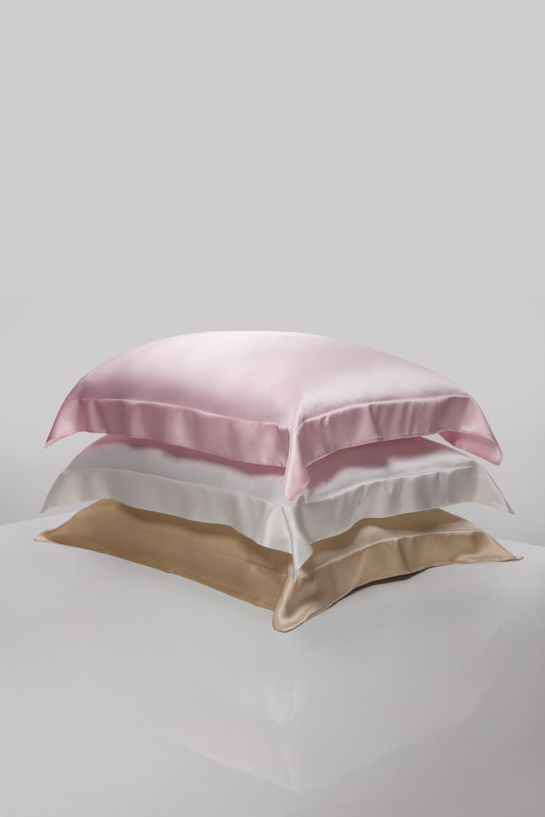 Hyaluronic Acid Infused Silk Pillowcase, Alternate, color, Akoya Pearl