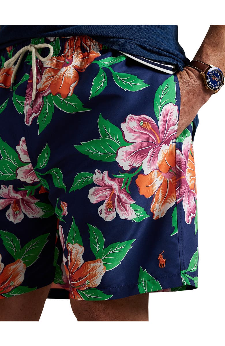 Polo Ralph Lauren Big & Tall Traveler Classic Swim Trunks, Alternate, color, Navy