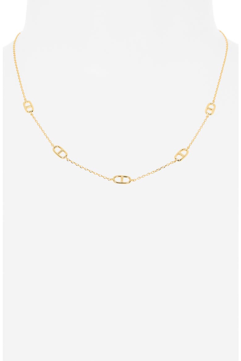 Mariner Link Station Chain Necklace, Alternate, color, GOLD