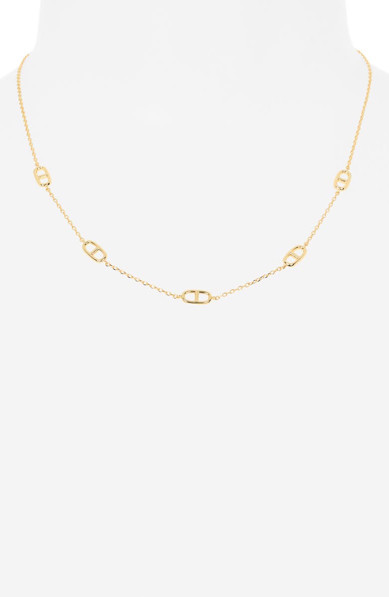 NORDSTROM RACK Mariner Link Station Chain Necklace, Alternate, color, Gold