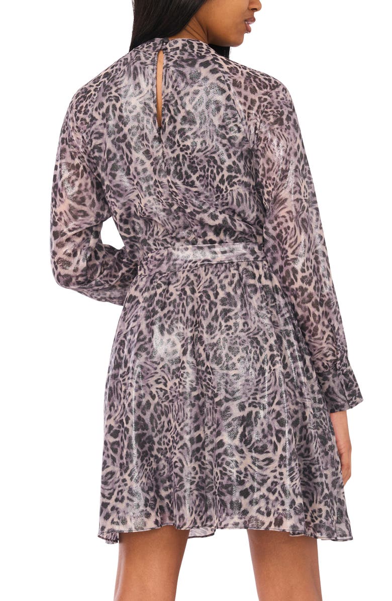 Halogen<sup>®</sup> Tie Waist Long Sleeve Dress, Alternate, color, Graphite Silver