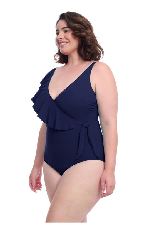 PROFILE BY GOTTEX PROFILE BY GOTTEX TUTTI FRUTTI PLUS SIZE RUFFLE SURPLICE ONE PIECE