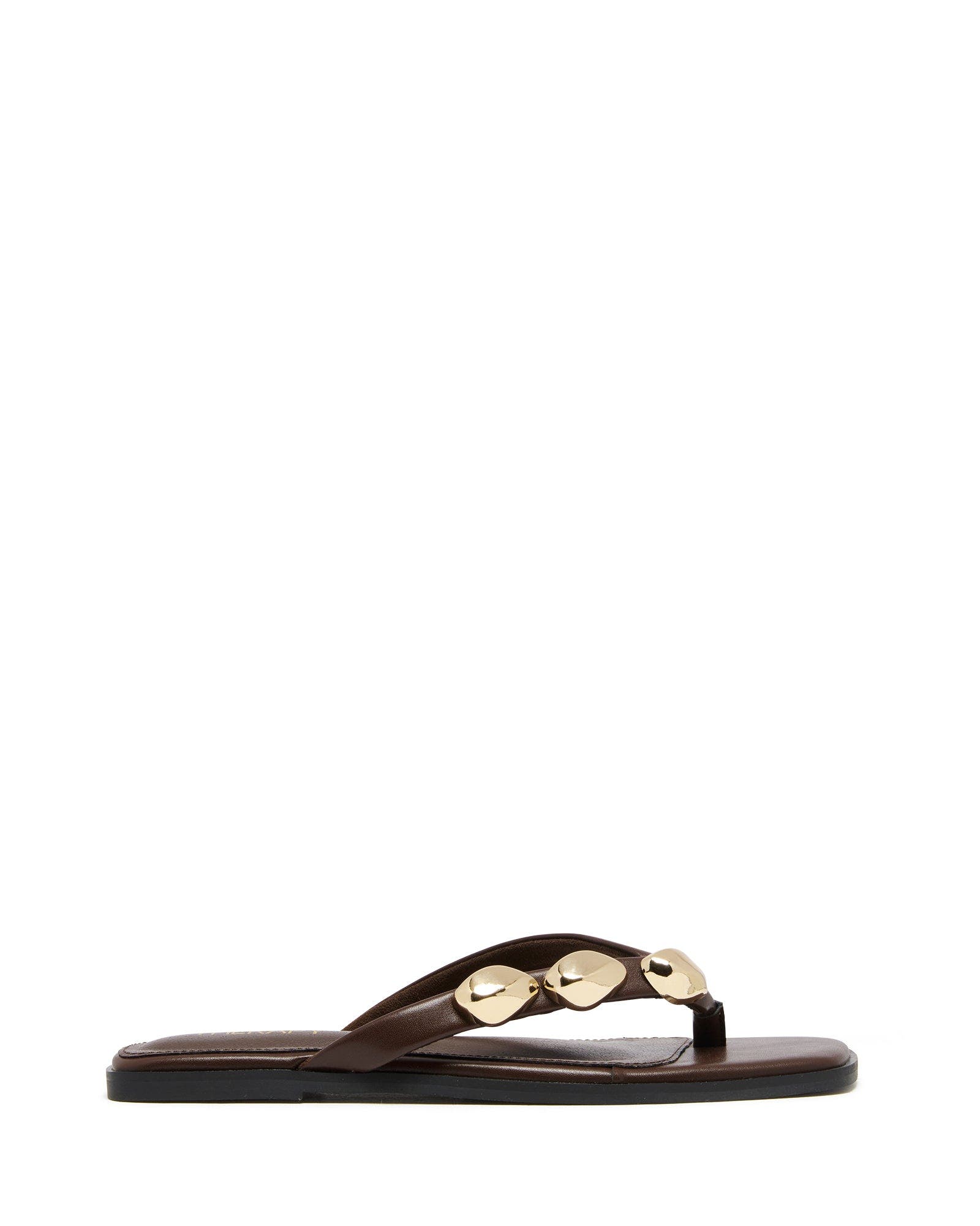 Guise Square Toe Thong Sandal, Alternate, color, Chocolate Smooth Pu