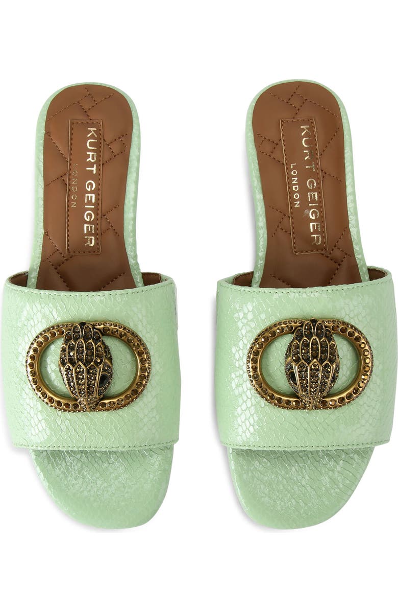 Kurt Geiger London Chelsea Snakeskin Embossed Leather Slide Sandal, Alternate, color,