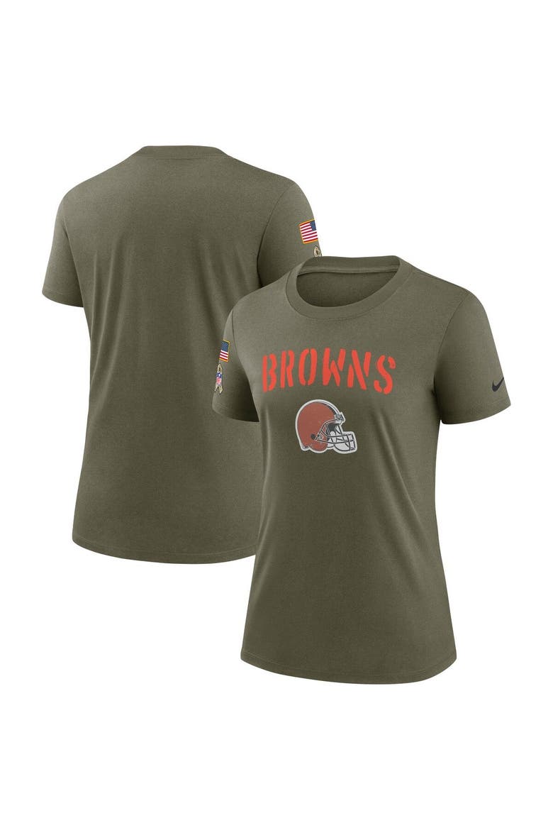 Women's Nike Olive Cleveland Browns 2022 Salute To Service Legend T-Shirt, Main, color, Olive