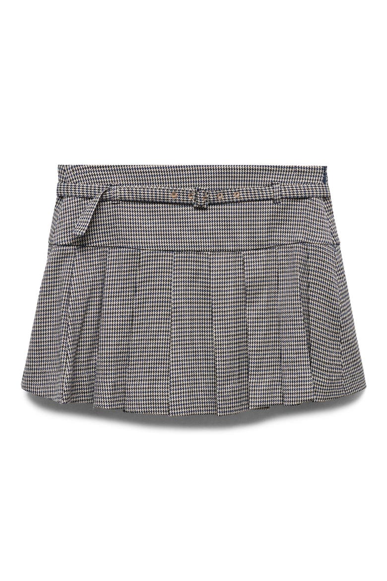 Houndstooth Belted Miniskirt, Main, color, BLUE