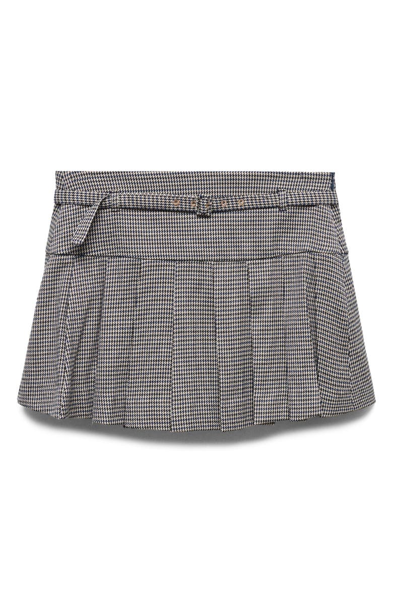 MANGO Houndstooth Belted Miniskirt, Main, color, 