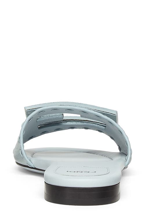 Shop Fendi Signature Slide Sandal In Light Blue