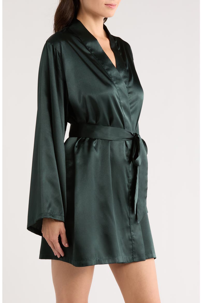 Satin Robe, Alternate, color, FOREST GREEN