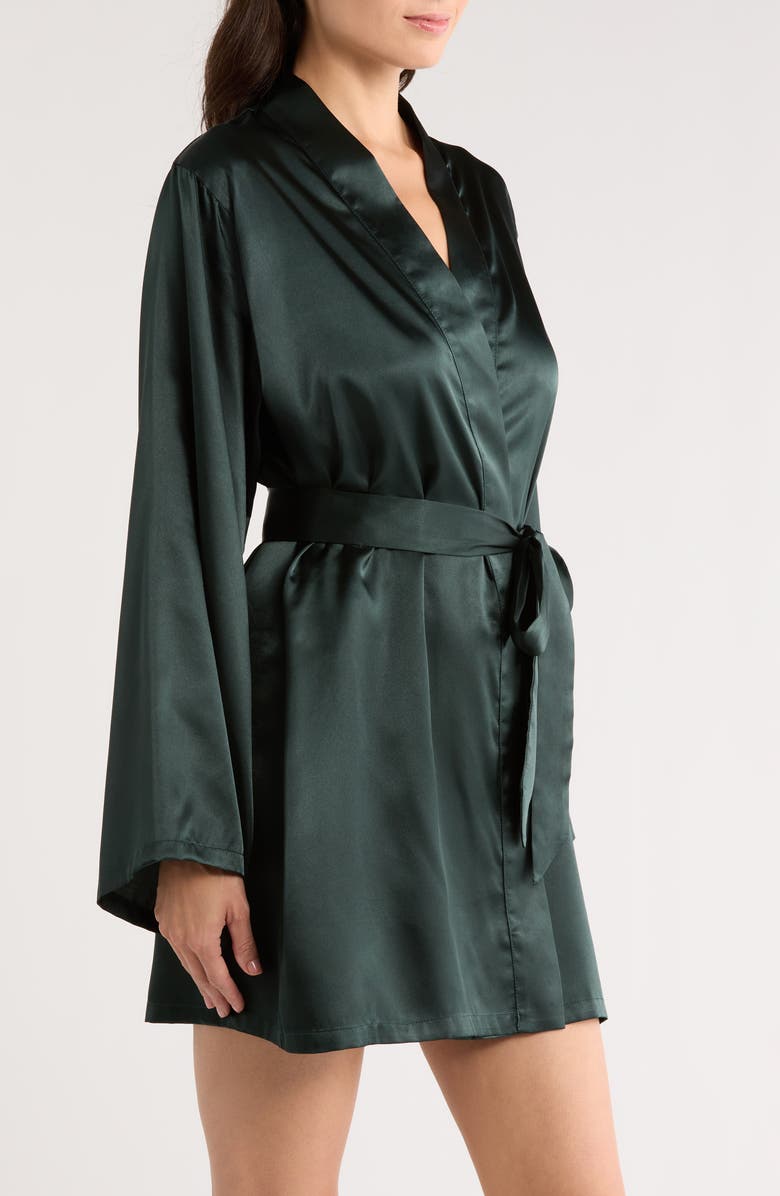 KILO BRAVA Satin Robe, Alternate, color, Forest Green