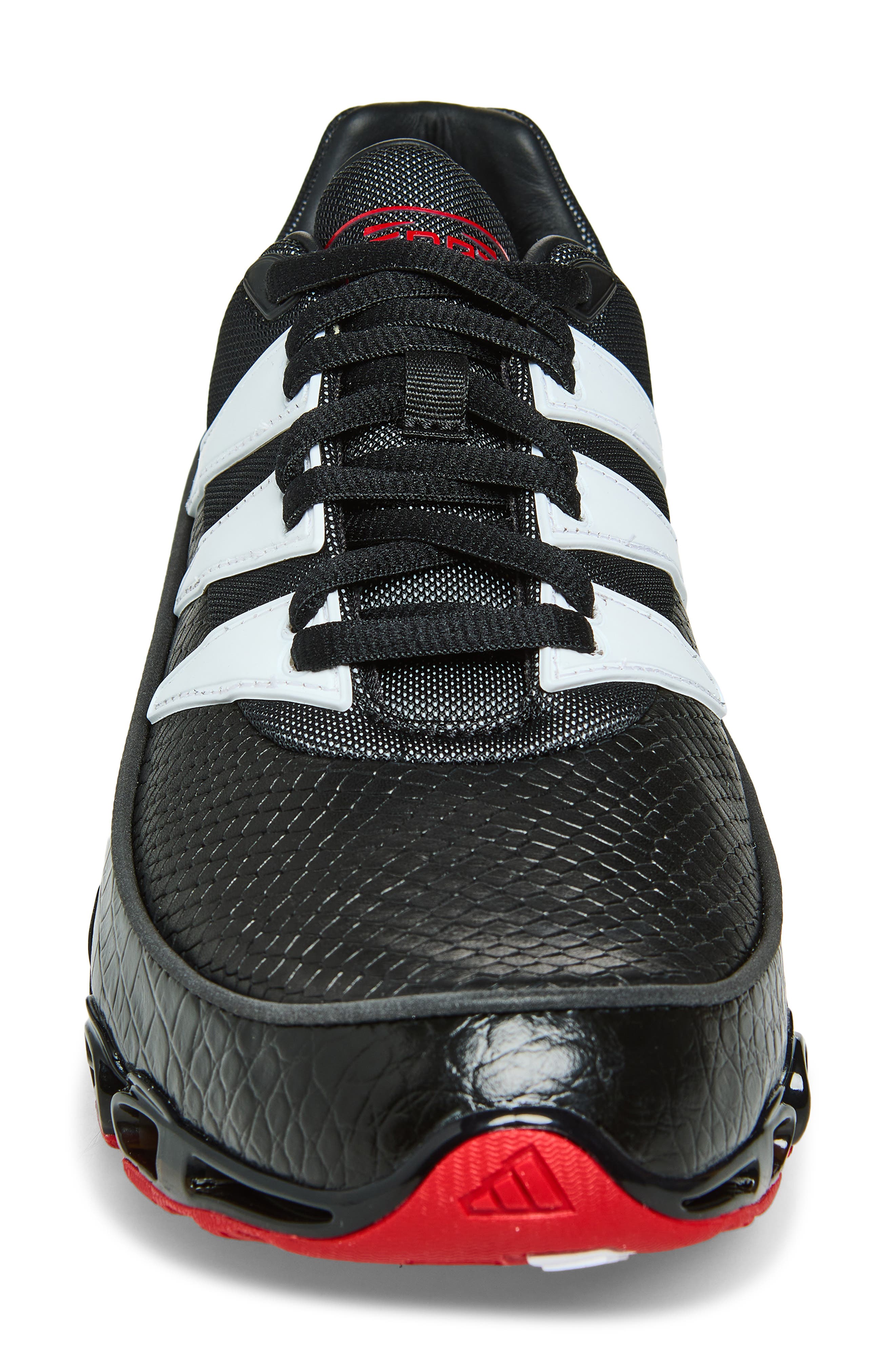 adidas Gender Inclusive Jabbar Low Sneaker, Alternate, color, Core Black/ White/ Scarlet