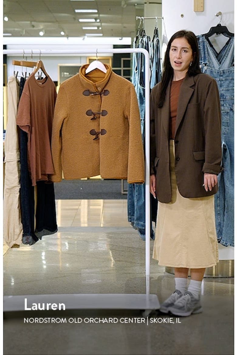 Toggle Front Faux Shearling Jacket video