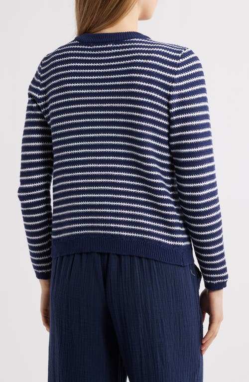 Beachlunchlounge Piera Stripe Cardigan In Blue