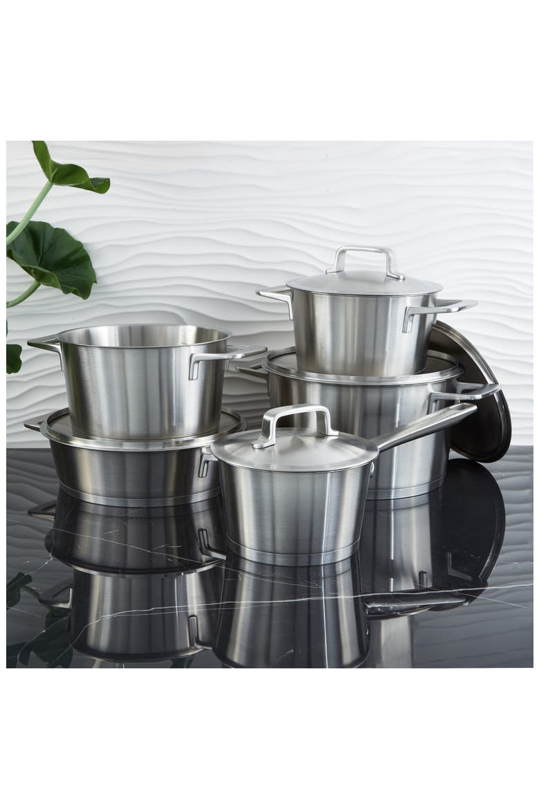 Dina Meta 10-Piece Cookware Set, Alternate, color, SILVER