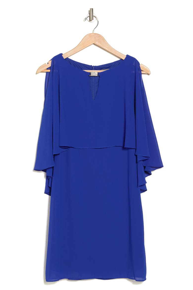 Jewel Embellished Caplet Dress, Alternate, color, COBALT
