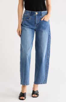 High Waist Ankle Barrel Leg Jeans