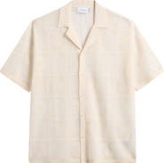 Topman Revere Open Stitch Button-Up Shirt