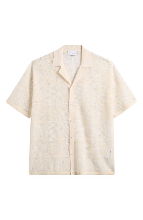 Topman Revere Open Stitch Button-up Shirt In White