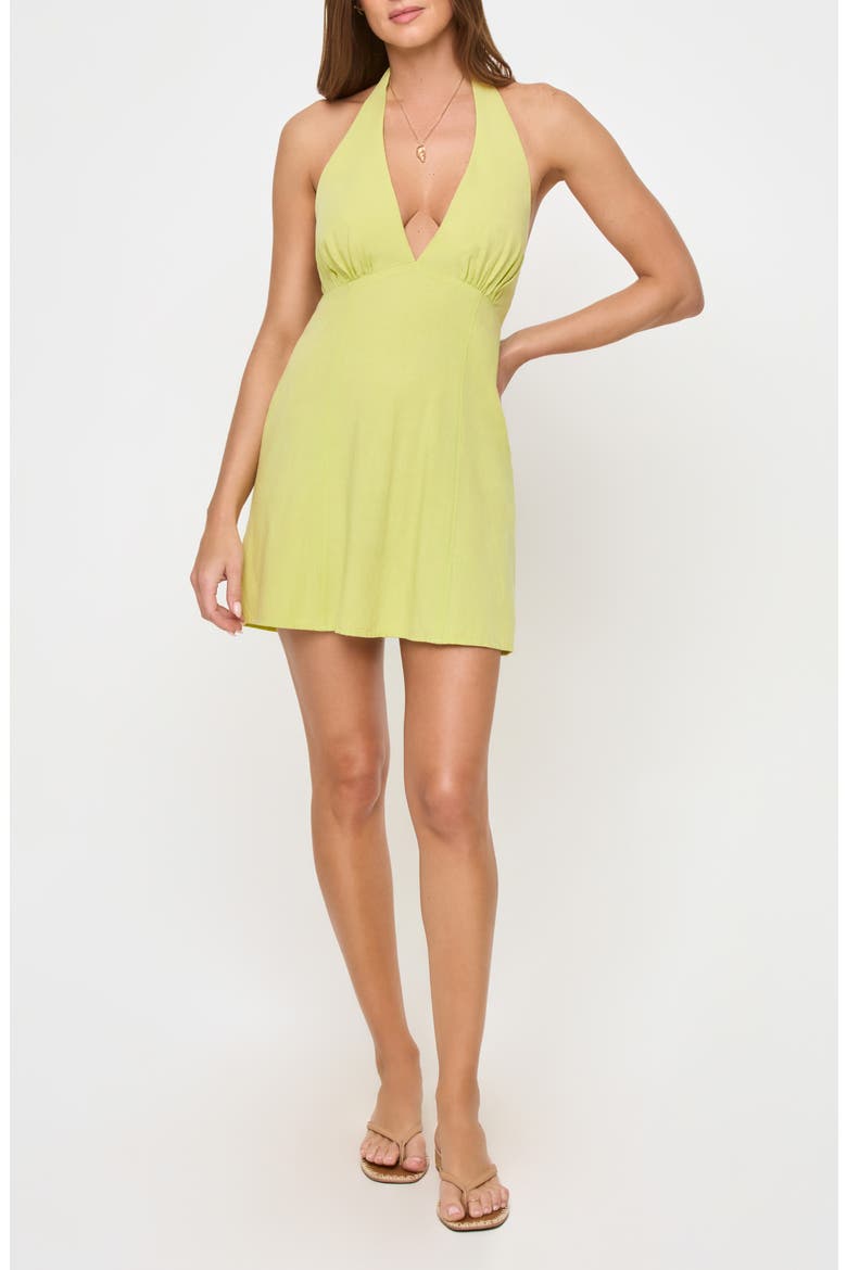 Seabreeze Halter Cover-Up Sundress, Main, color, HONEYDEW