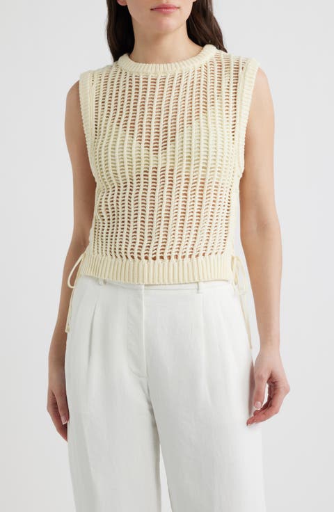 Lipari Cinched Open Stitch Sweater Vest