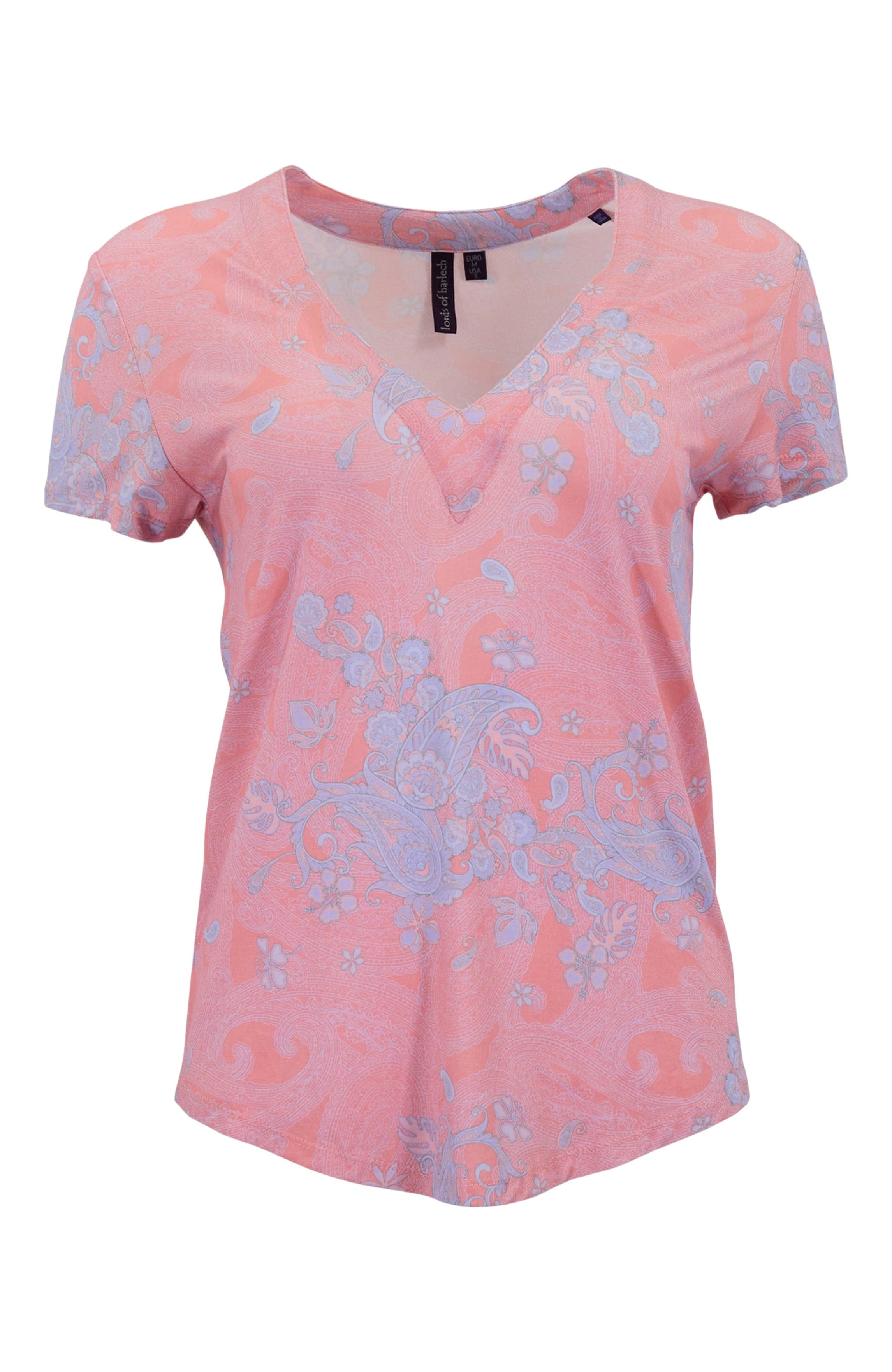 Lords of Harlech Paisley Explosion Womens V-neck Printed Top (Women ...