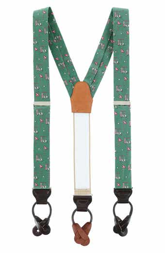 Trafalgar Embroidered Golf Pattern Silk Suspenders