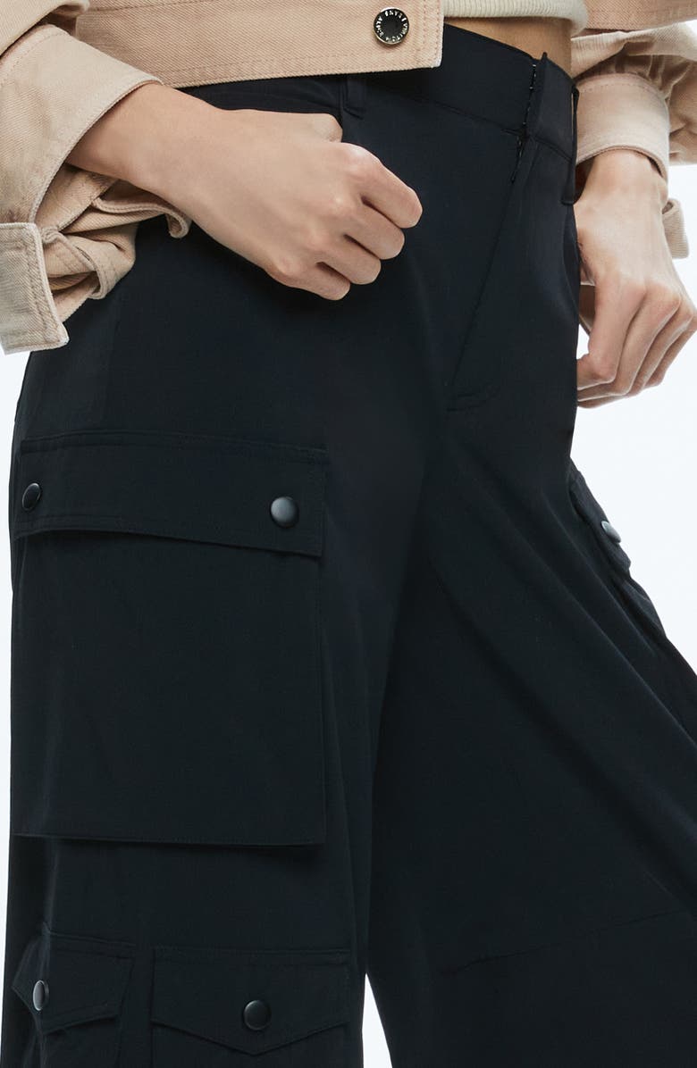 Alice + Olivia Olympia Mr. Baggy Cargo Pants, Alternate, color, Black