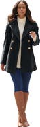 Roaman's Plus Size Wool Blend A Line Peacoat