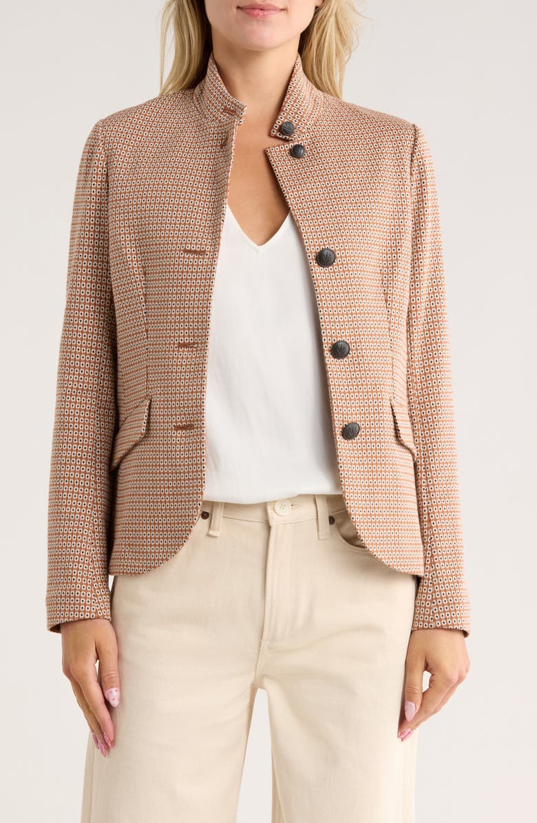 rag & bone Sadie Blazer, Main, color, Brown Geometric Print