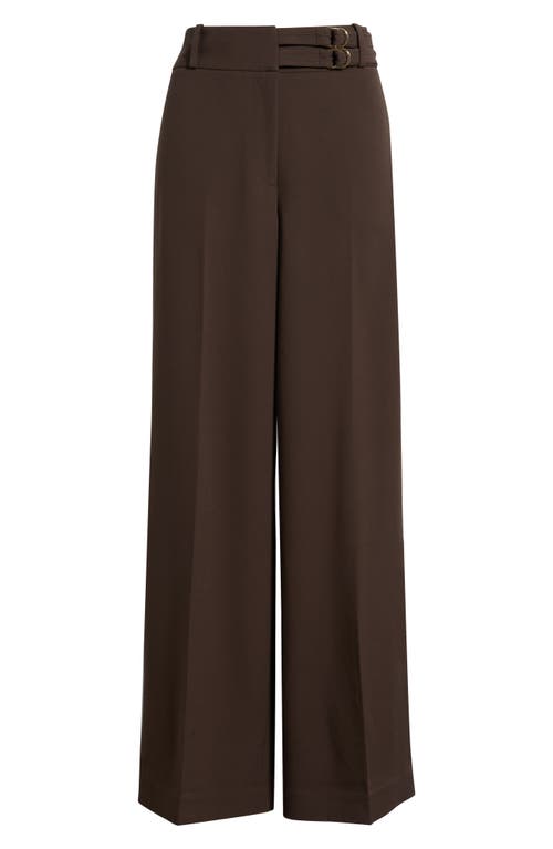 Elie Tahari The Malka Belt Detail Pants In Brown