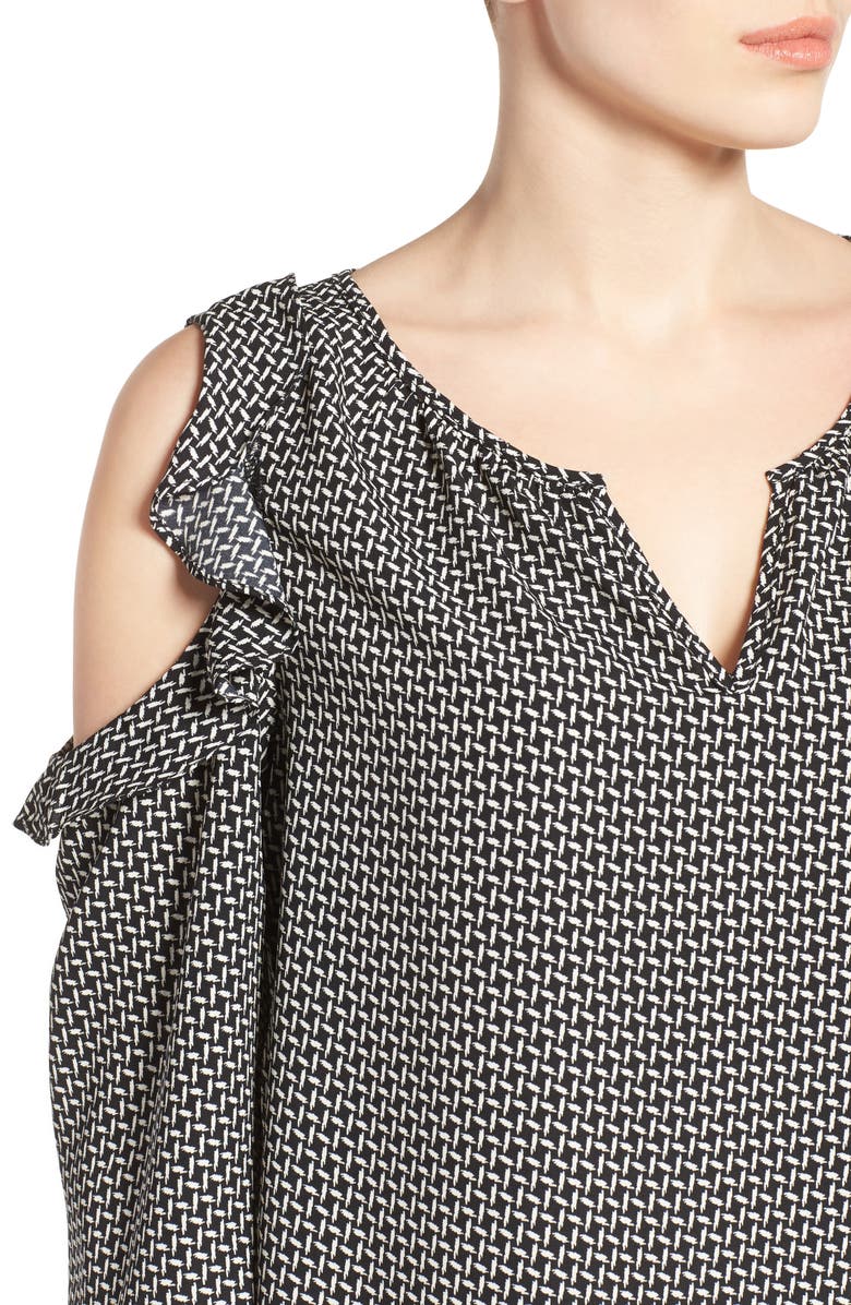 GIBSONLOOK Gibson Ruffled Cold Shoulder Blouse, Alternate, color, 