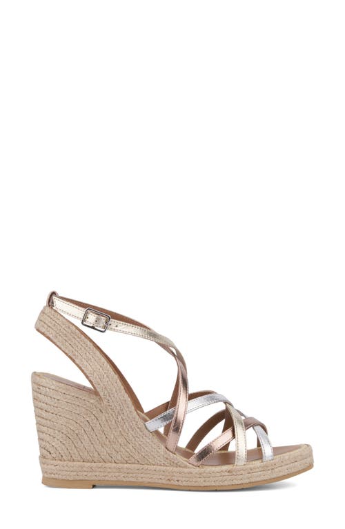 Aquatalia Jenni Water Repellent Ankle Strap Espadrille Platform Wedge Sandal In Multi