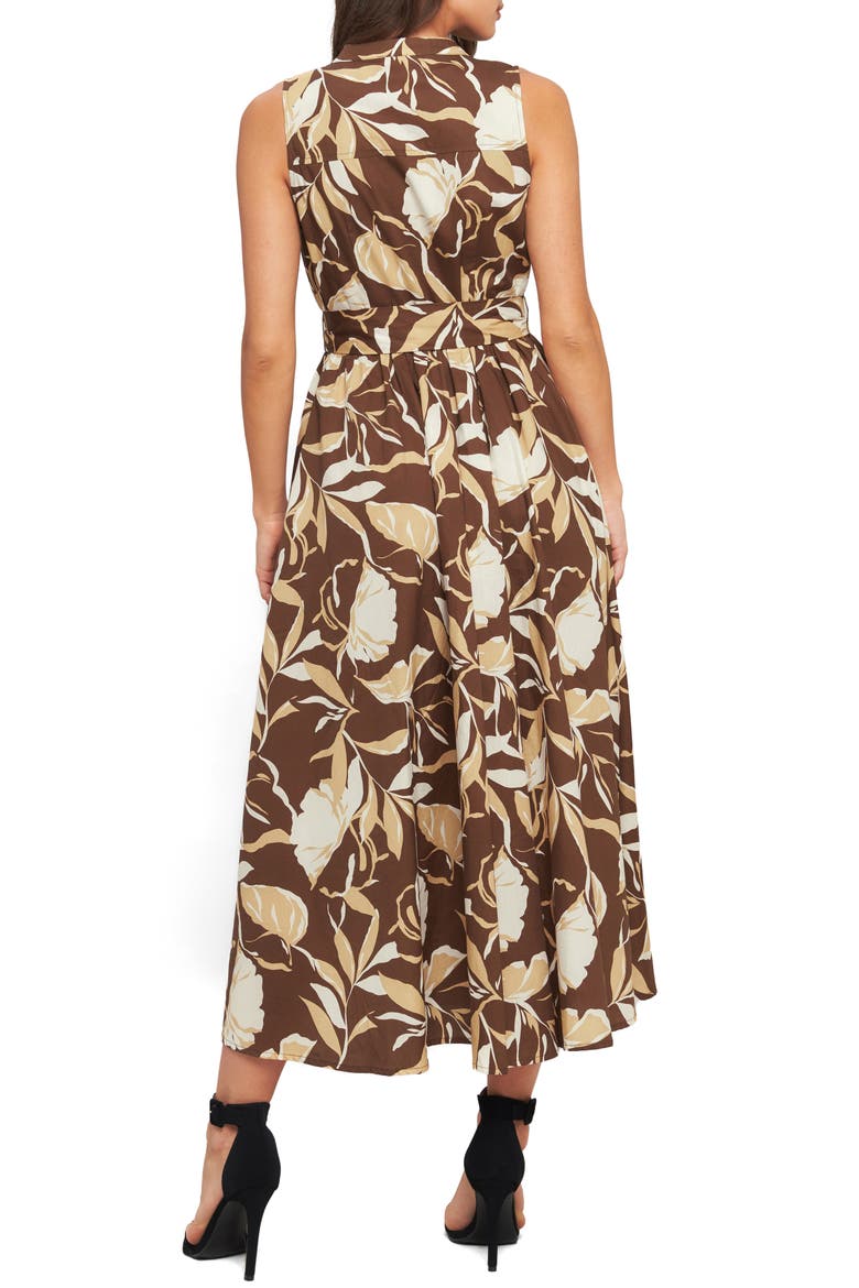 Sleeveless Cotton Poplin Shirtdress, Alternate, color, BROWN