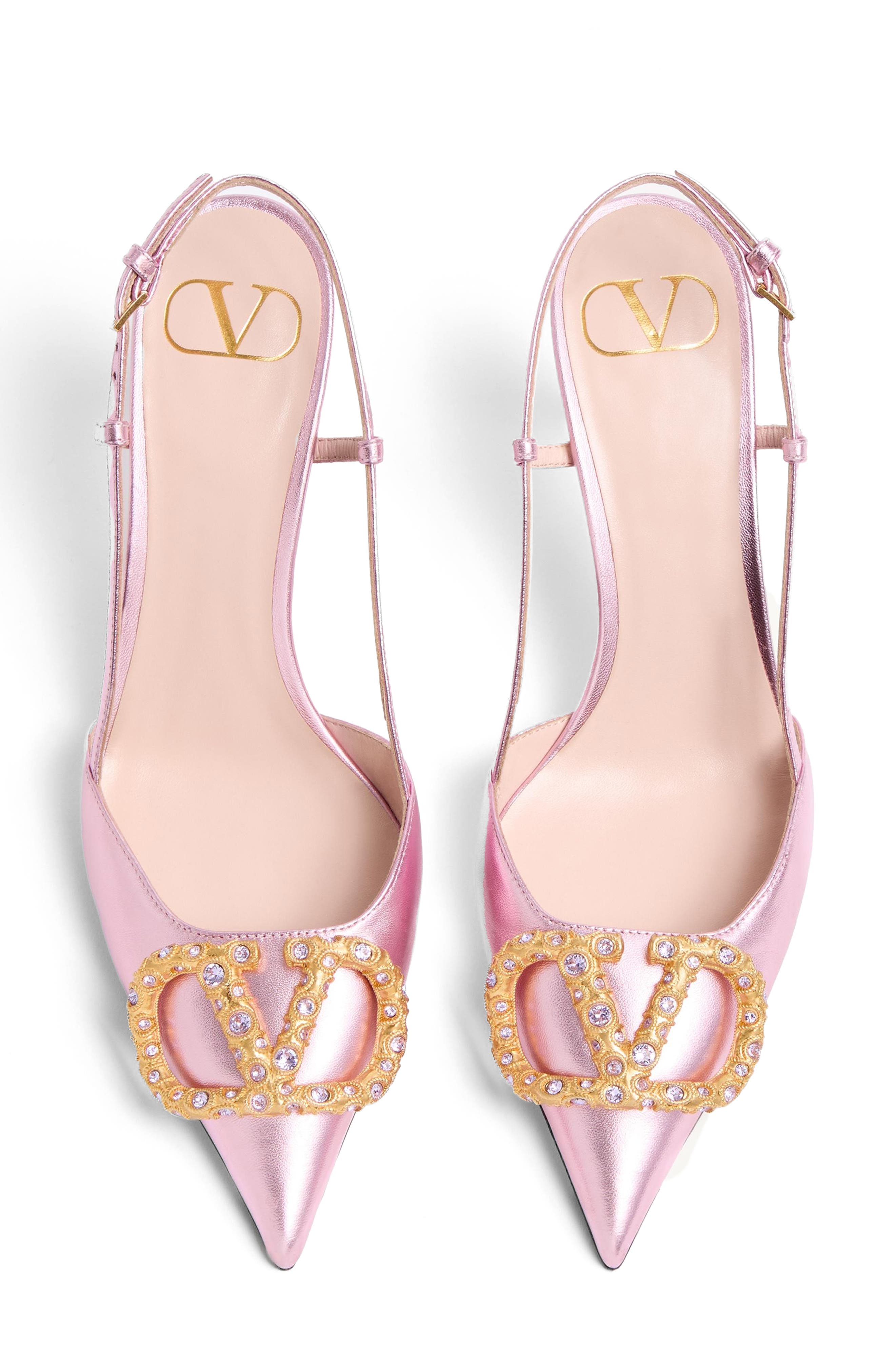 Valentino Garavani VLOGO Pointed Toe Slingback Pump, Alternate, color, 