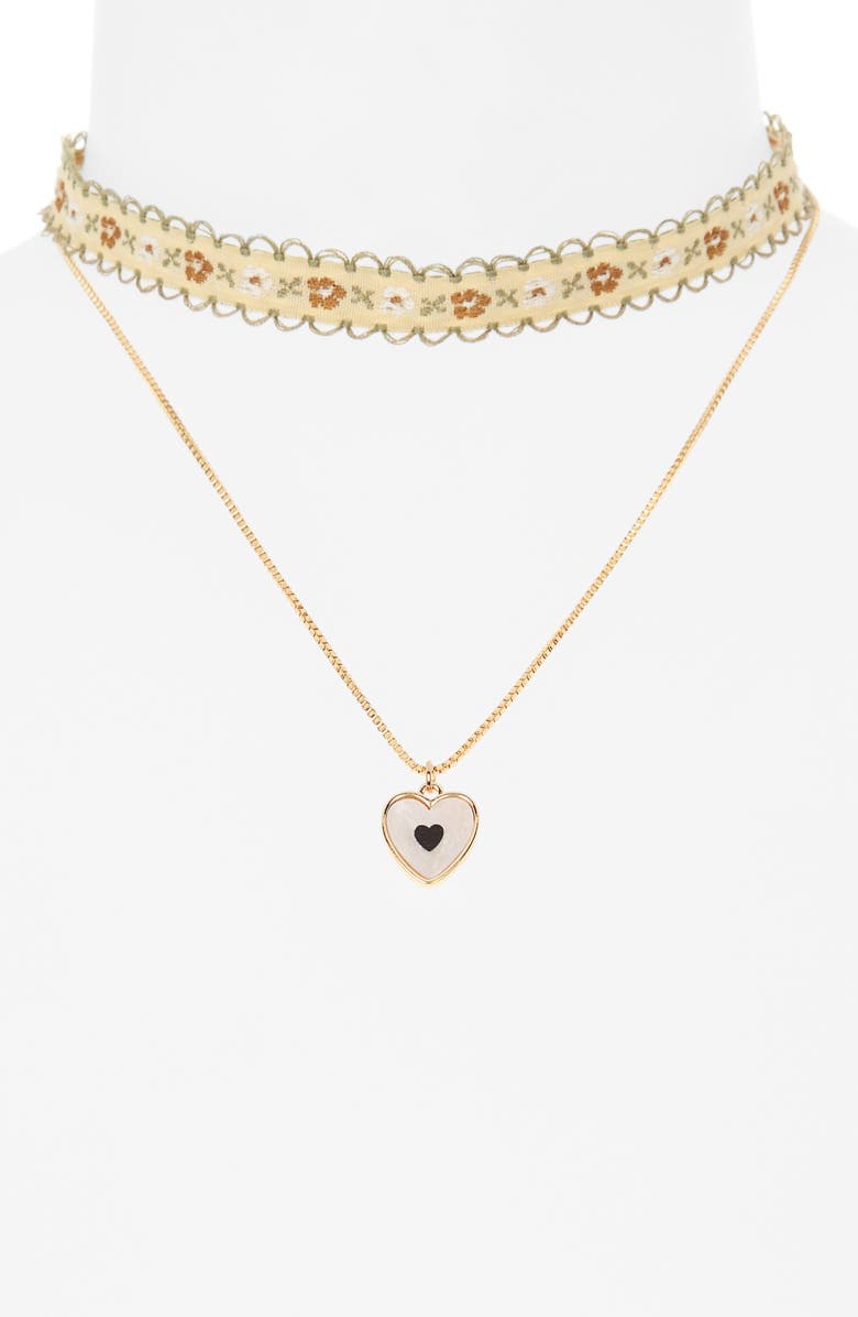 BP. Set of 2 Necklace, Alternate, color, Gold Multi