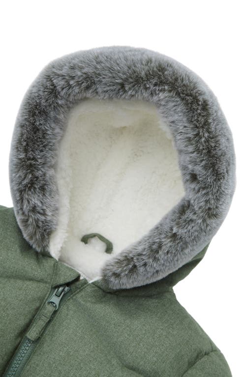 Rokka&rolla Cozy Fleece Lined Warm Winter Coat With Hood In Green