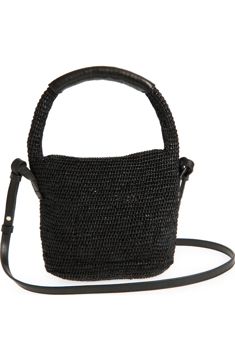 Helen Kaminski Yala Raffia Mini Shoulder Bag, Alternate, color, Charcoal/ Black