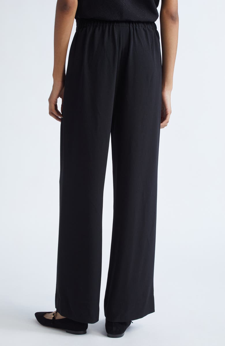 Emporio Armani Pleated Wide Leg Pants, Alternate, color, Solid Black