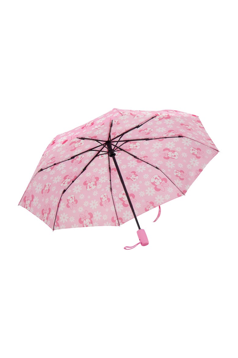 Minnie MouseFloral Umbrella, 39 Inch Arc, Pink  Compact, Lightweight & Travel-Friendly, Alternate, color, PINK