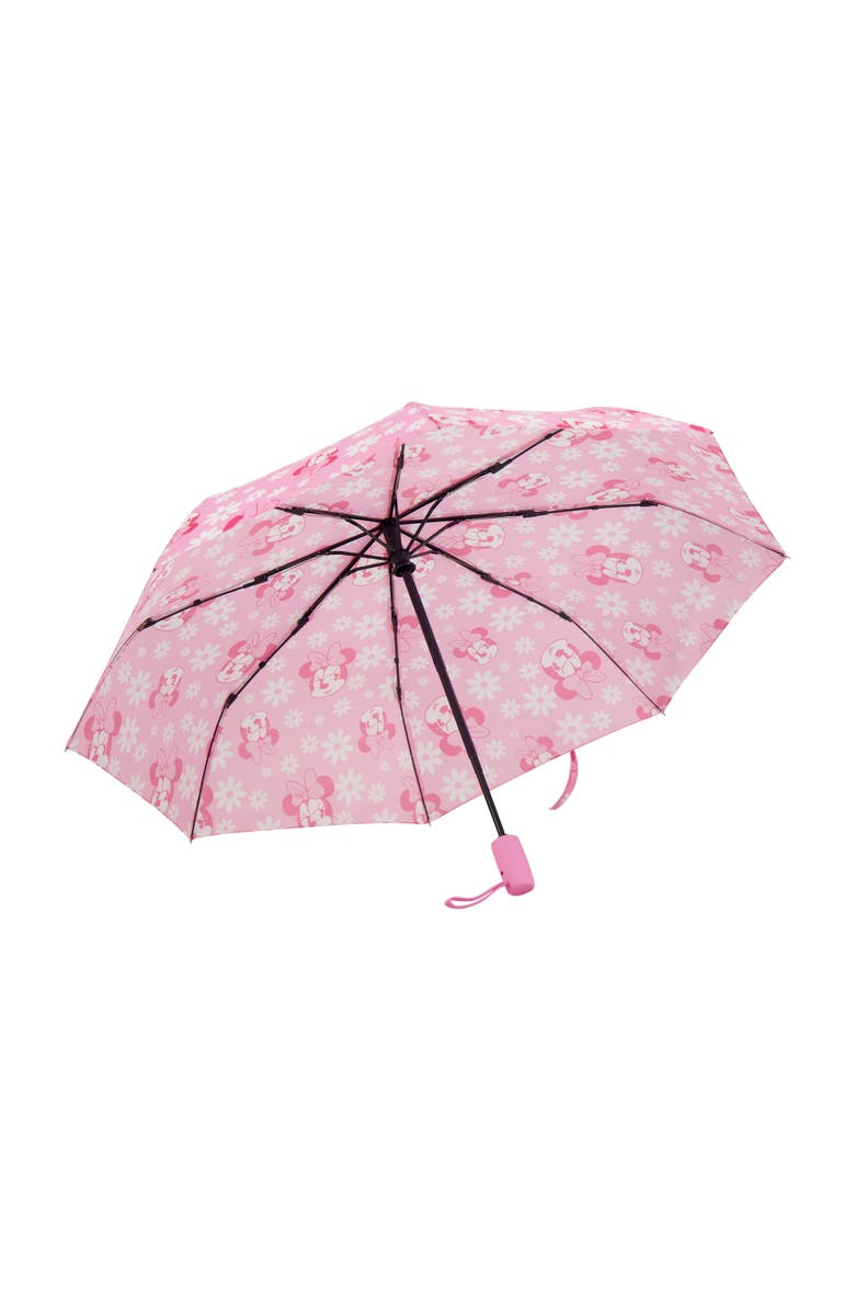 Disney Minnie MouseFloral Umbrella, 39 Inch Arc, Pink  Compact, Lightweight & Travel-Friendly, Alternate, color, Pink