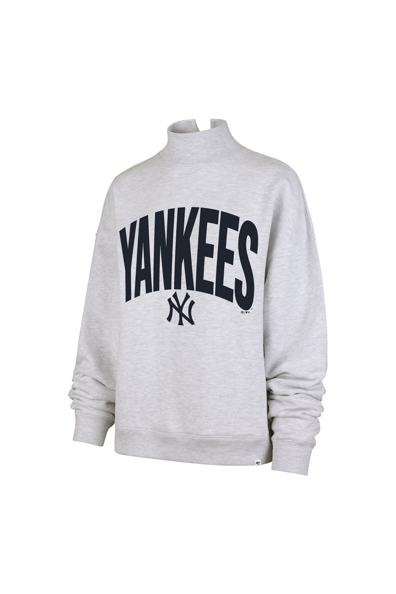 Women's '47  Heather Gray New York Yankees Subtle Muse Mock Neck Sweatshirt, Alternate, color, Heather Gray