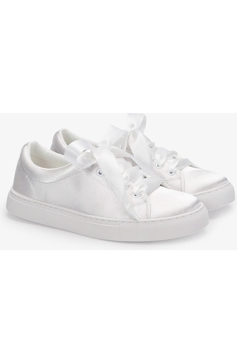 Kailee P Lucy Satin Wedding Platform Sneakers, Main, color, White