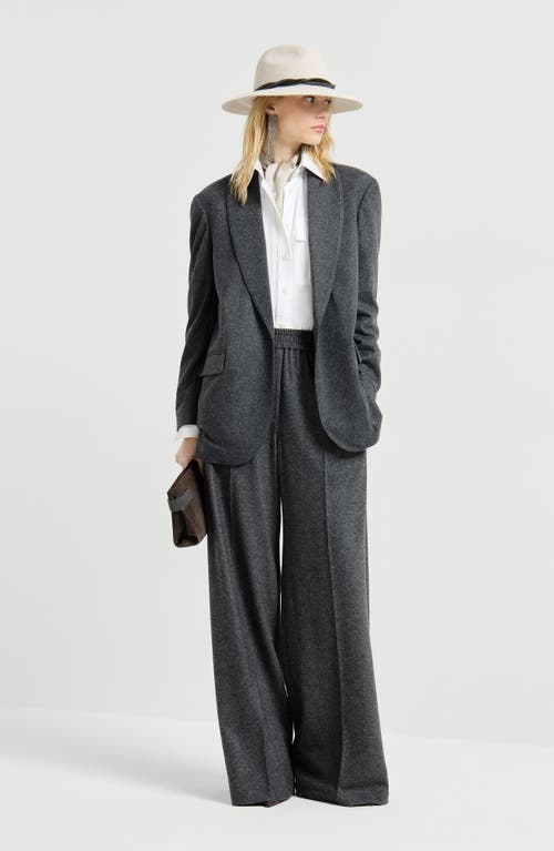 Brunello Cucinelli Cashmere Jersey Trousers In Blue